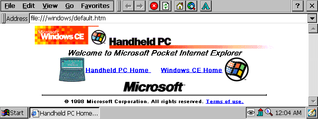 Internet Explorer on Windows CE