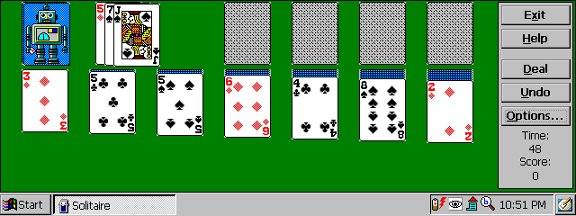 Solitaire game on Windows CE