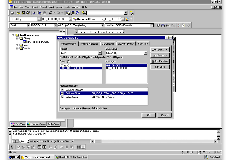 MFC ClassWizard and source code