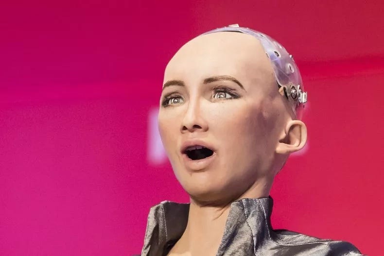 Sophia the Robot demonstrating human-like expressions