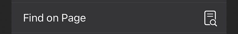 New Safari Find on Page icon