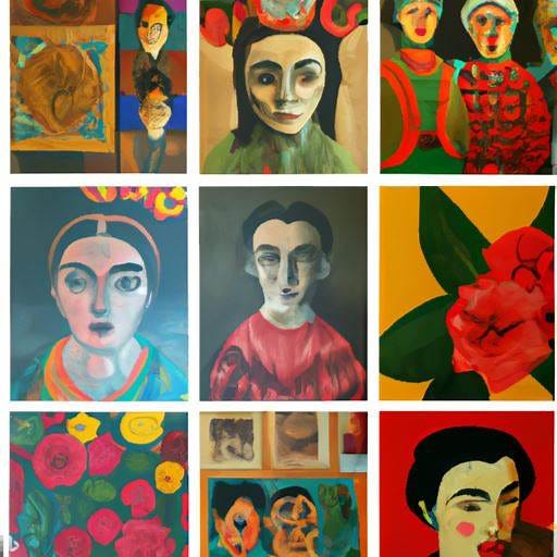 Collage of Frida Kahlo's artwork