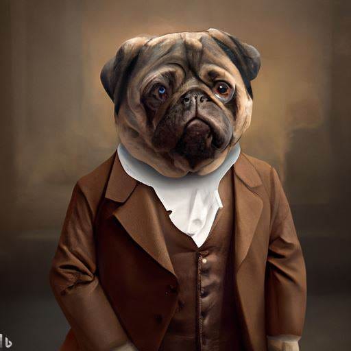 Theodore Roosevelt as a pug in a suit