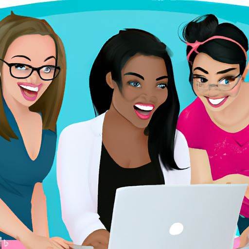 Diverse female programmers working together