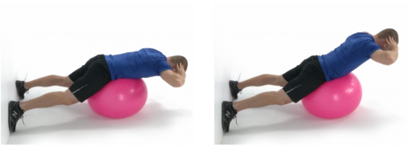 Performing Swiss Ball Extensions for back strength