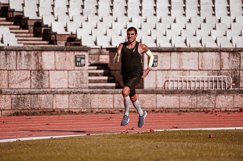 Image of a runner in training