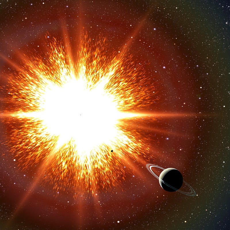 Artist's depiction of a supernova explosion