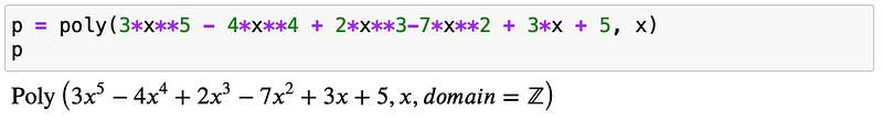 Defining a polynomial in Python