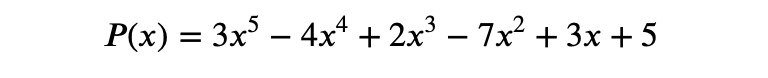 Representation of a polynomial