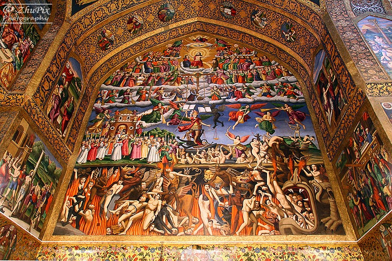 Fresco from Vank Cathedral Depicting Heaven and Hell