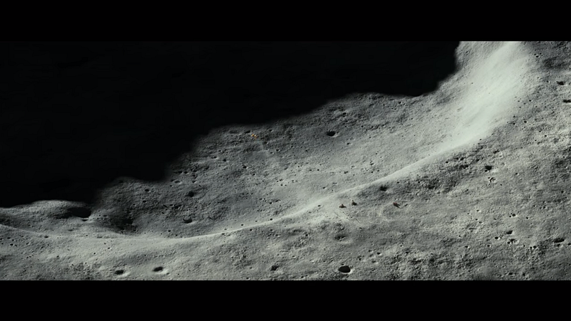 Twilight on the Moon's surface