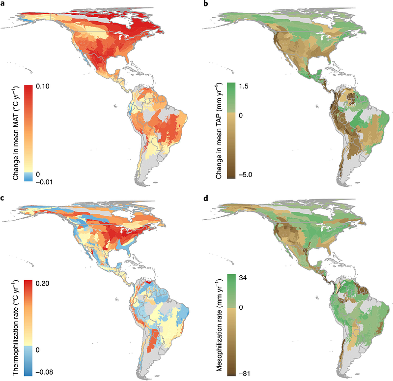 Maps of climate change impacts