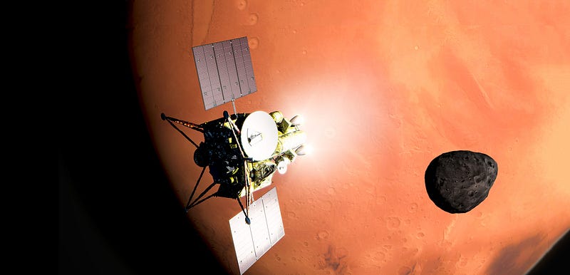 Artist's rendering of the MMX spacecraft