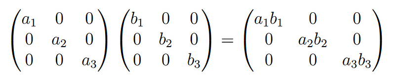 Example of a 3x3 diagonal matrix