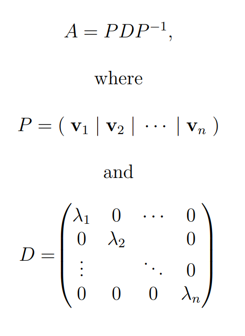 Diagonalization process representation