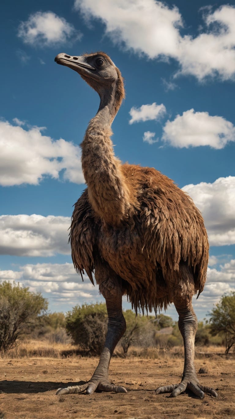 Moa nesting site illustrating typical egg-laying behavior