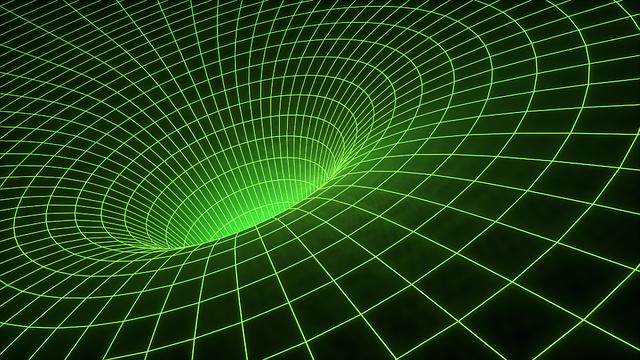 Illustration of space-time curvature.