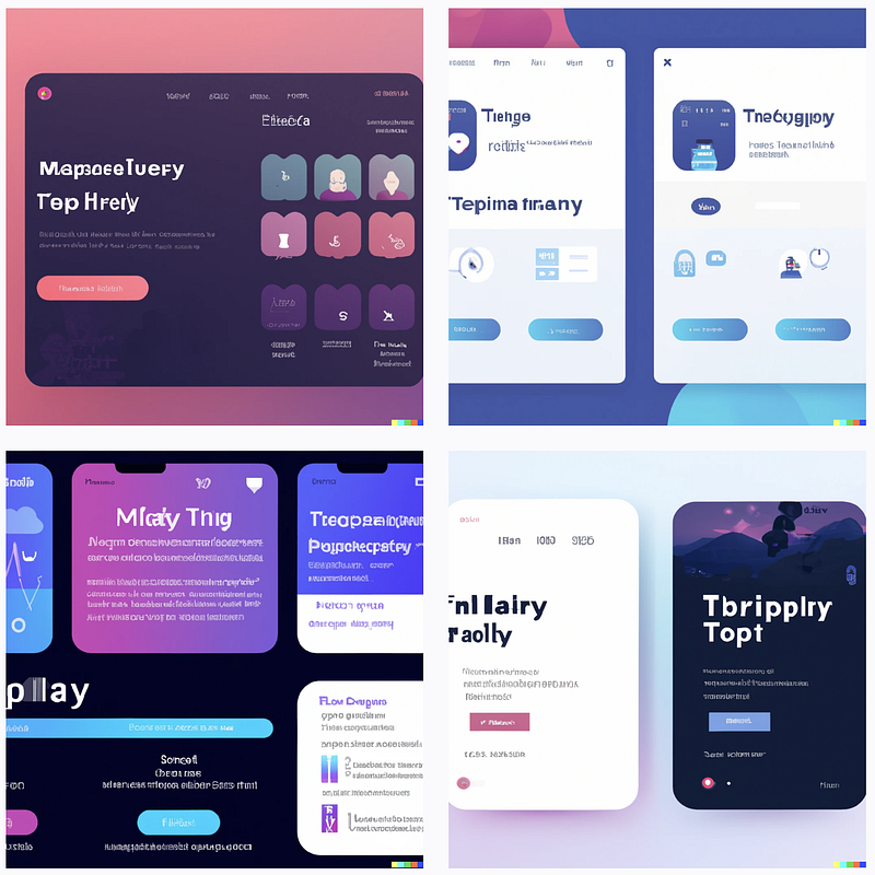 DALL·E generated therapy app UI