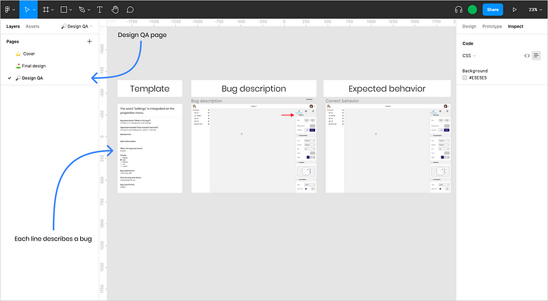 Documented bugs in Figma