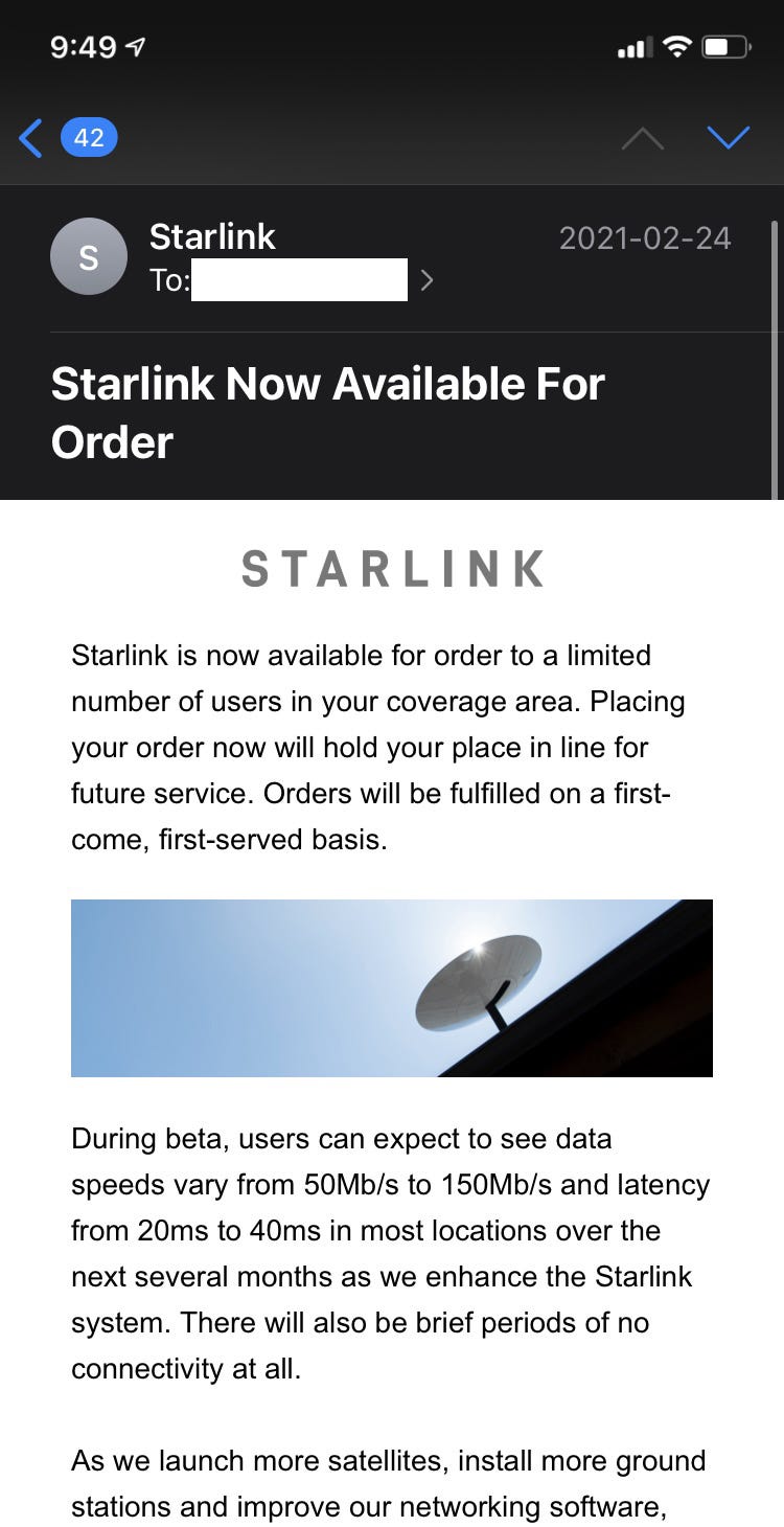 Checking Starlink availability