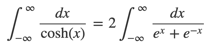 Further manipulation of the hyperbolic function