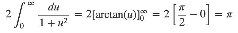 Resulting expression from the integral