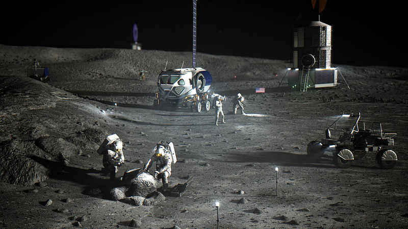 Artist rendering of the Artemis Lunar Base Camp