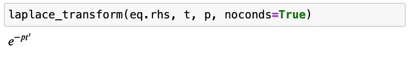 Laplace transform of the right-hand side