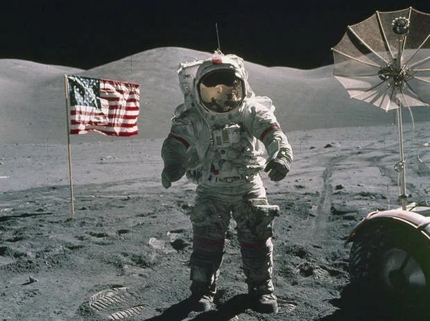 Astronaut on the Moon during the Apollo mission