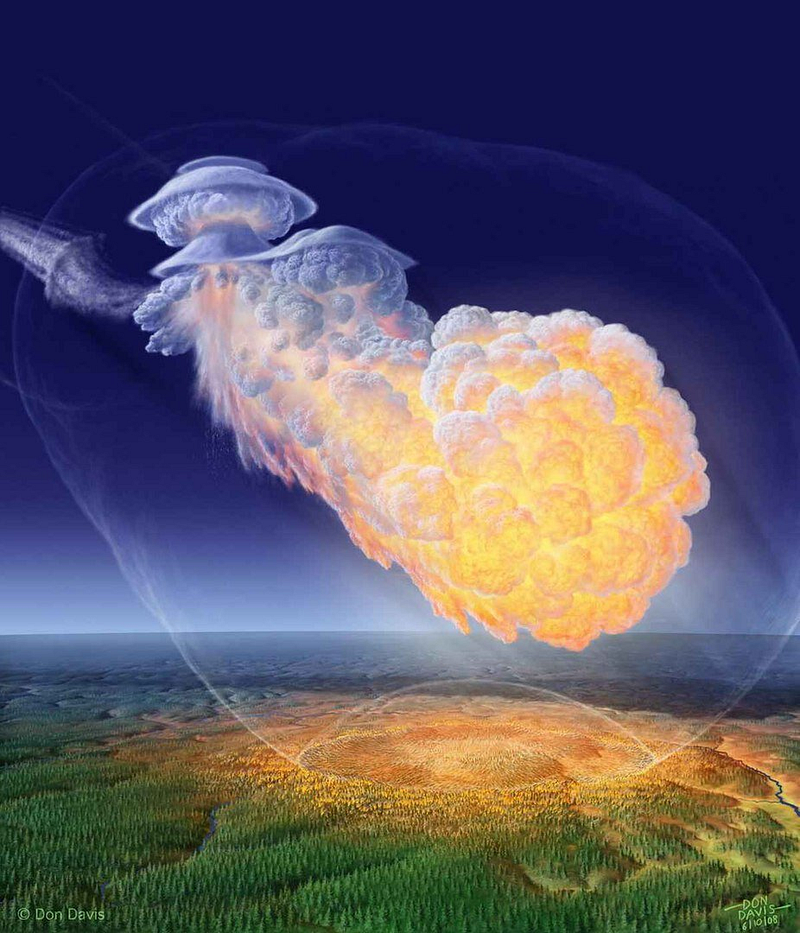 Artistic representation of the Tunguska event