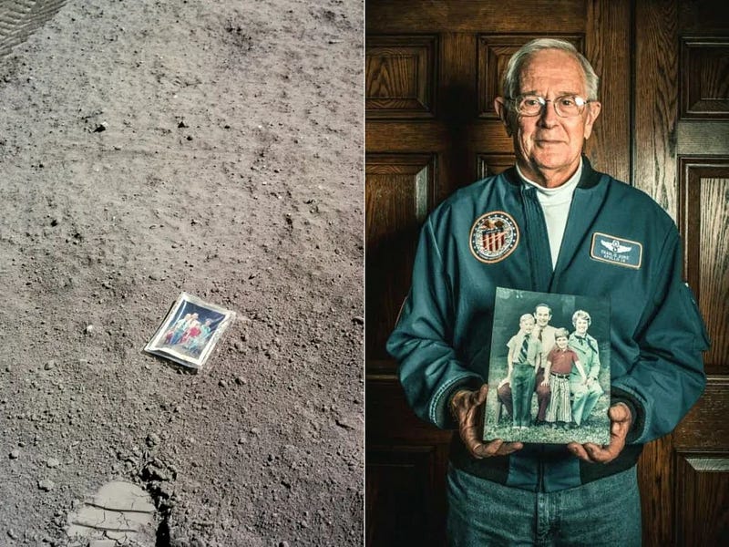 Family photo on the moon