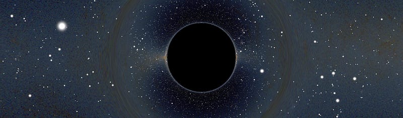 Black hole event horizon illustration