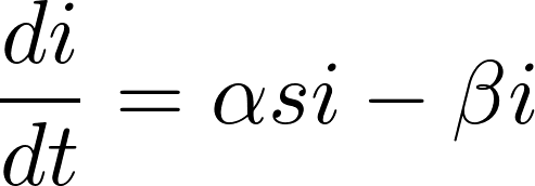 Differential equation illustrating infection rates