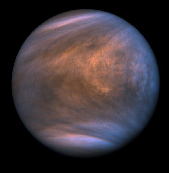 Ultraviolet image of Venus showcasing its cloud cover